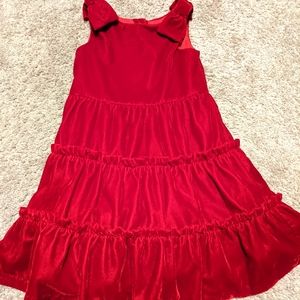 Janie and Jack red velvet dress size 3